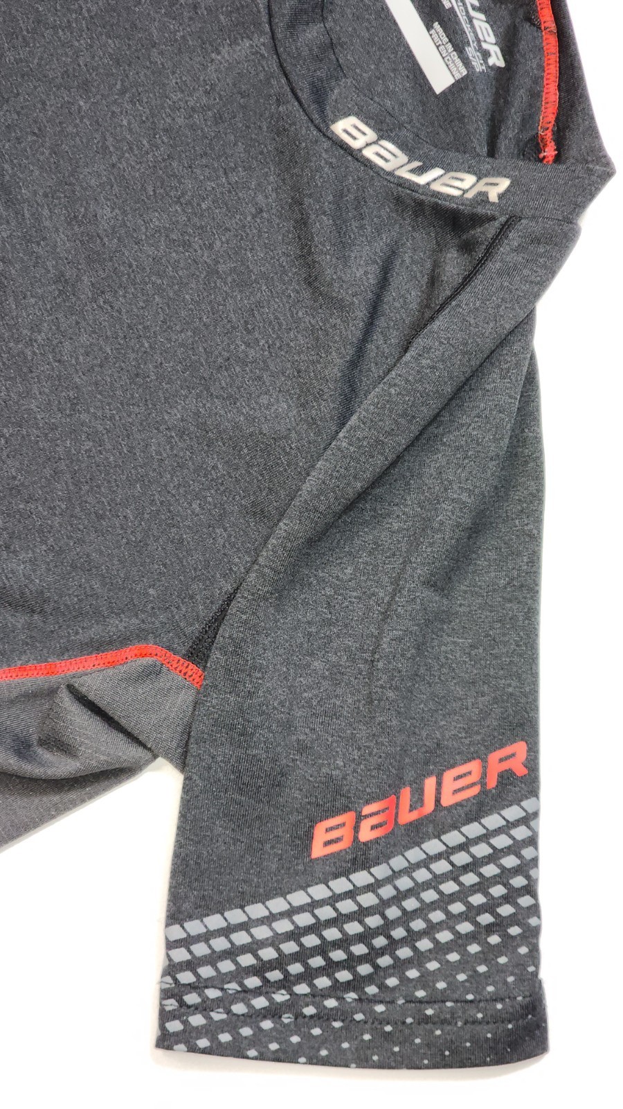 Bauer Team Boys/Youth Sz S Crew Neck Performance Undershirt ~Black/Red~