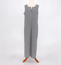 J.JILL Wearever Collection Size M Maxi Dress Navy & White Striped Sleeveless