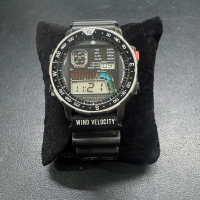 Citizen Wind Velocity Digital Watch D060-086970TA 42-8035 Water Resist Works