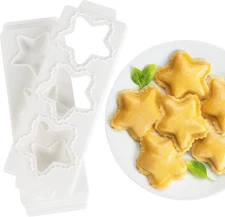 Jumbo Ravioli Molds- 2.5" Stars- Homemade Filled Pasta Maker- 2 Pc Tray & Press 