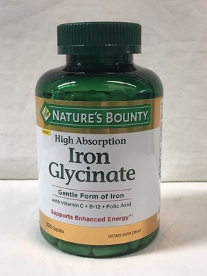 Nature's Bounty Iron Glycinate 300 Count EXP 04/2028