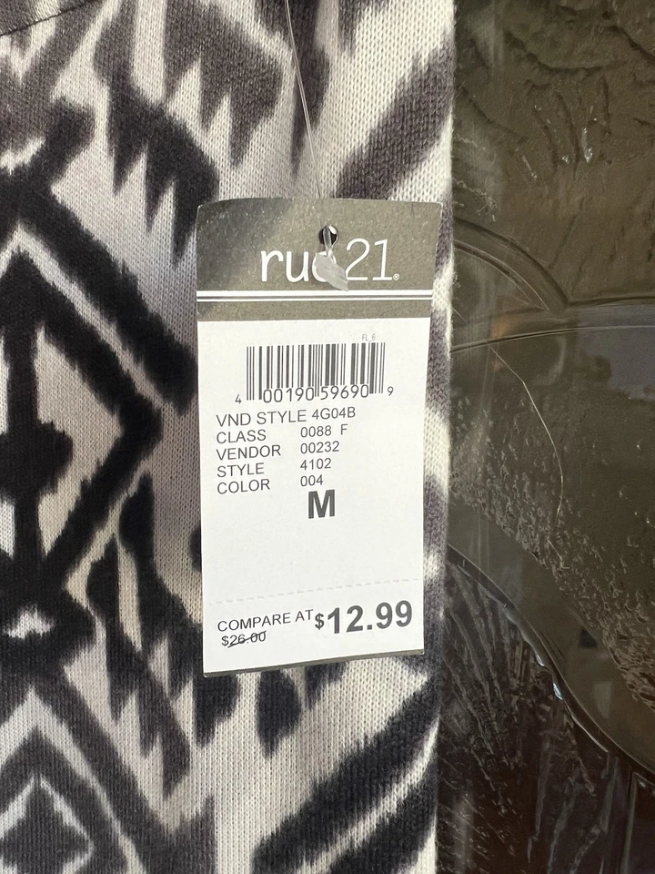 Mujer Rue 21 Leggings Talla Med Suéter Material Negro Y Blanco Patrón Foto 4 de 4