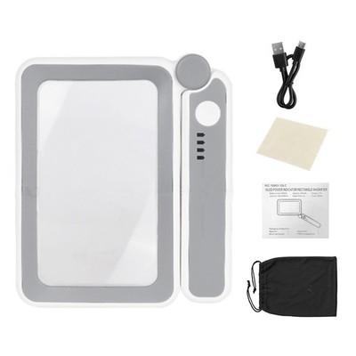 4x Magnifier With Light Rechargeable 10 Led Brightness Levels For Reading Crafts