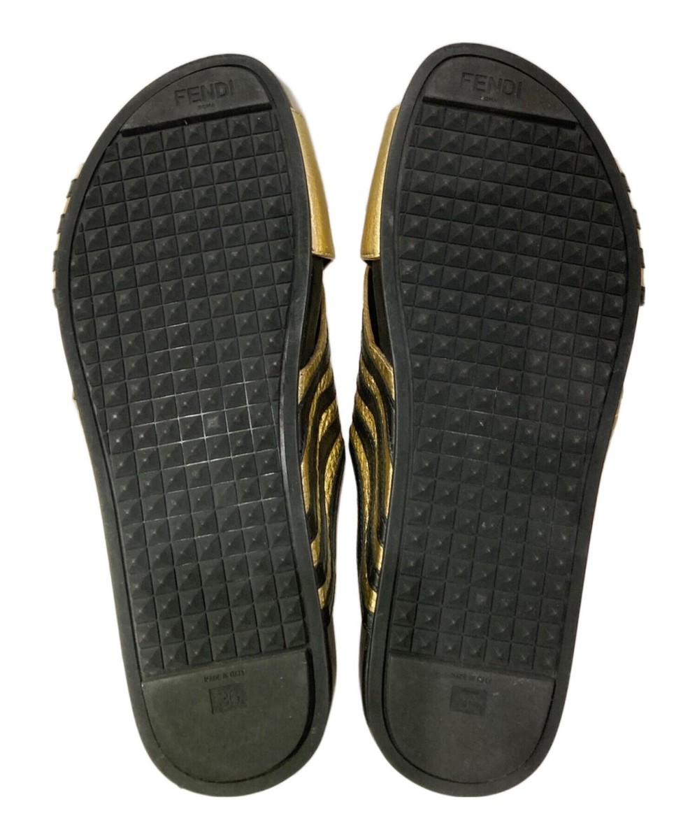シューズ・サンダルその他 FENDI Woman Flat sandals Black 8R8136AE7T F0ABB Fendi FFold Leather Black | Fendi