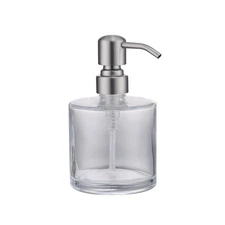 Clear Glass Bathroom Soap Dispenser with Rust Proof Stainless Steel Pump, Ref...