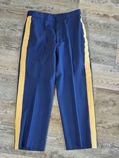 Marlow White Military 451 Trouser Sz 35R High Waist Blue Wool Twill Mens Service