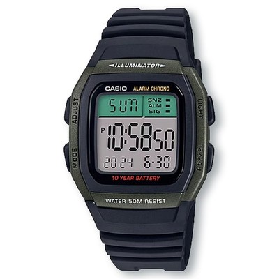 CASIO W96H-3AV Illuminator Sports Digital Watch, Black/Green