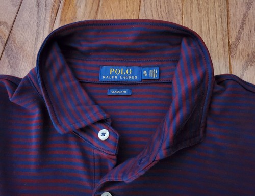 POLO Ralph Lauren Purple Stripes Cotton Short Sleeve Golf Shirt Men’s Size XL - Picture 3 of 7