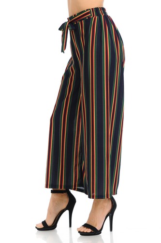 Auliné Collection Womens Wide Leg High Waisted Cropped Palazzo Pants Culottes - Picture 15 of 40