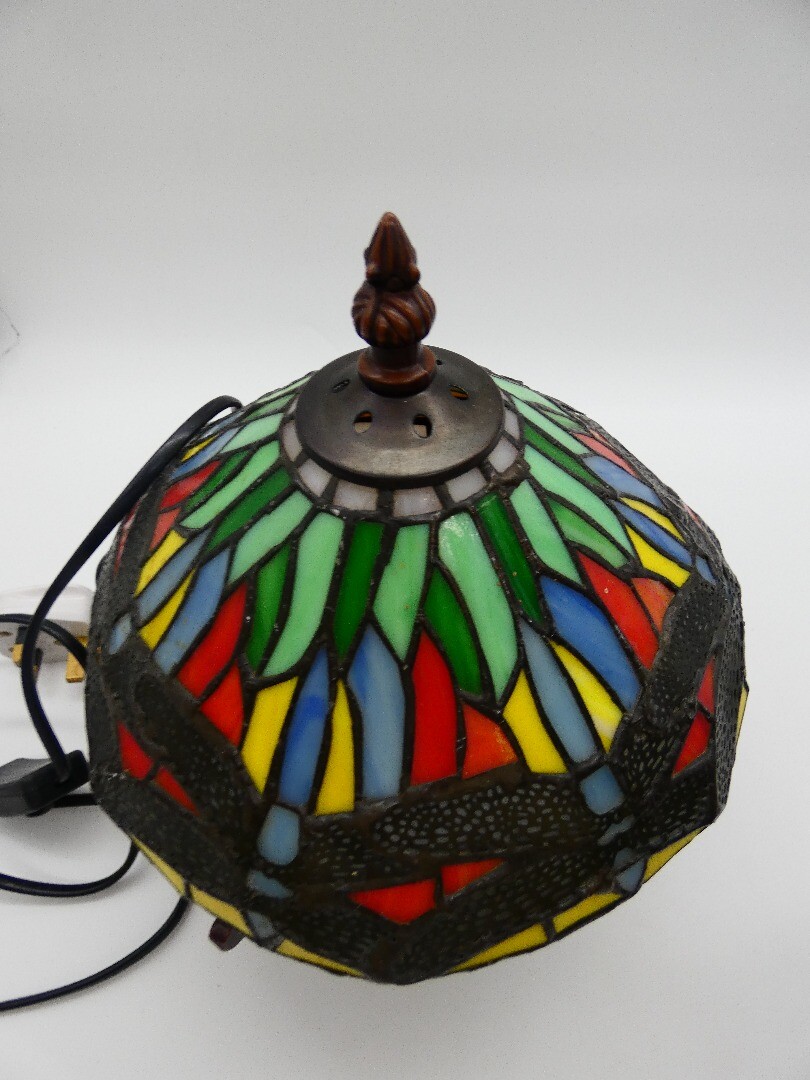 Tiffany Style Table Lamps x2 UK Mains Working Light Switch eBay