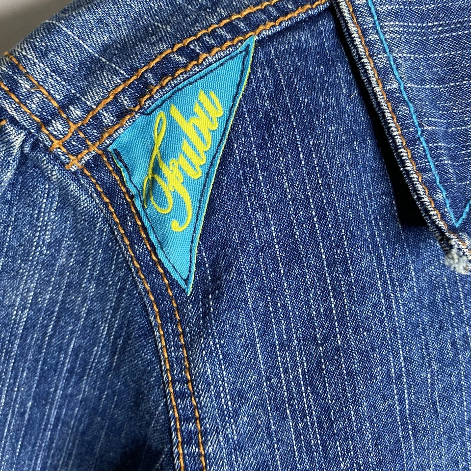 Chaqueta vaquera con botones FUBU niñas jóvenes talla 10 RARA bordada pájaros Foto 3 de 4