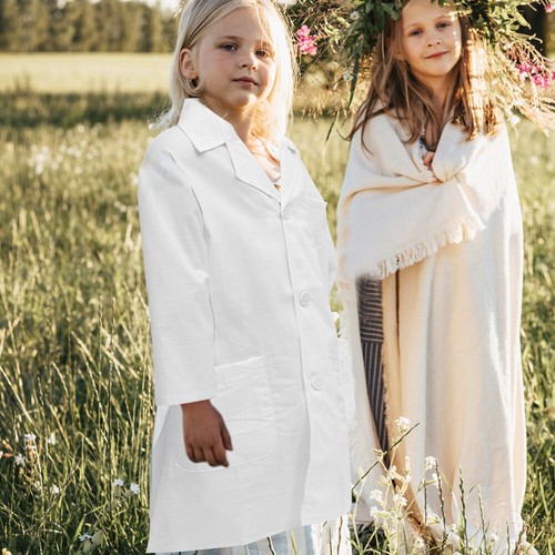 Children's Lab Coat Work Dress up Clothes Scientist Kids Costume White - Picture 8 of 12