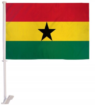 (2 Pack) Ghana Country Car Window Vehicle 12x18 12''x18'' Flag