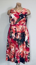 Lanebryant Floral Fit  Flare Sleeveless Midi Dress With Side Pockets SIZE 20