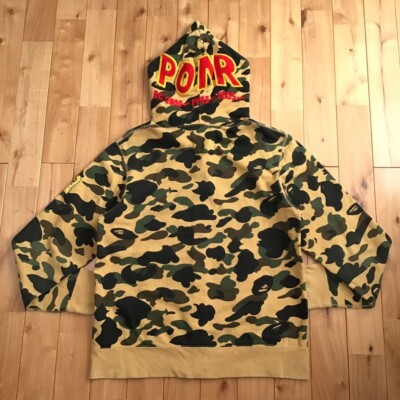 BAPE 1st camo yellow shark full zip hoodie A Bathing Ape Size L | eBay