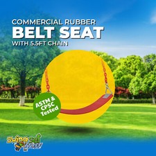 SWING SET STUFF INC COMMERCIAL RUBBER BELT SEAT 5.5 FT COATED CHAINS RED 0274