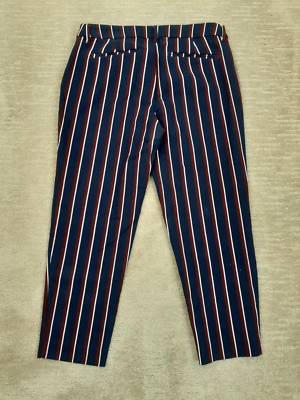 パンツ old navy stripe slacks Old Navy Pants Womens 6 Petite Navy Blue Red Stripe Crop Mid