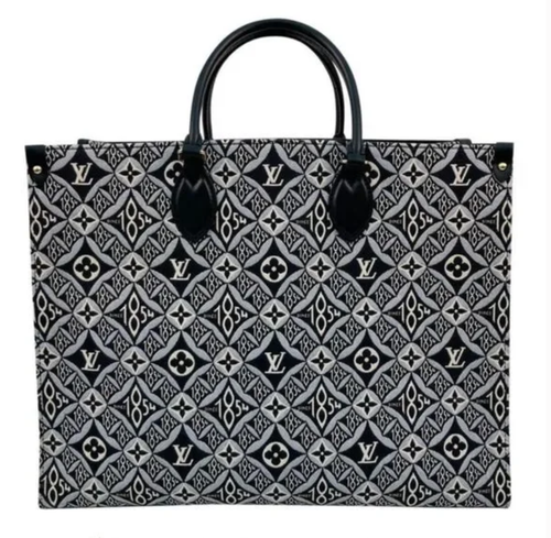 Louis Vuitton Jacquard Since 1854 Onthego GM Grey Tote Shoulder Handbag - Picture 2 of 13