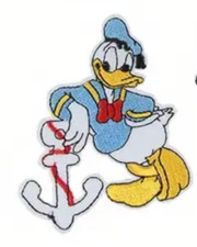 DONALD DUCK with Anchor - VINTAGE DISNEY - Embroidered Iron-On/Sew-On Patch