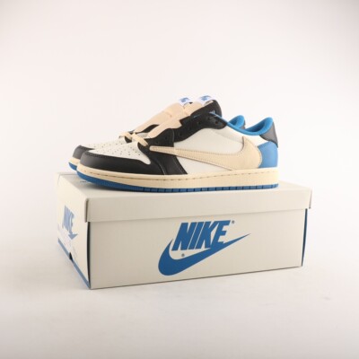 New Jordan 1 Retro x Fragment Design x Travis Scott low blue