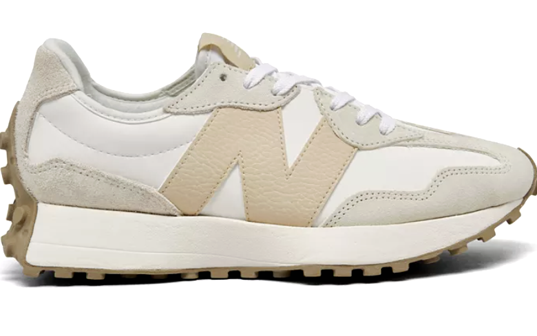 小物 blanc.. BO0021 TAN New Balance 327 Casual WOMEN Sneakers Shoes Leather White