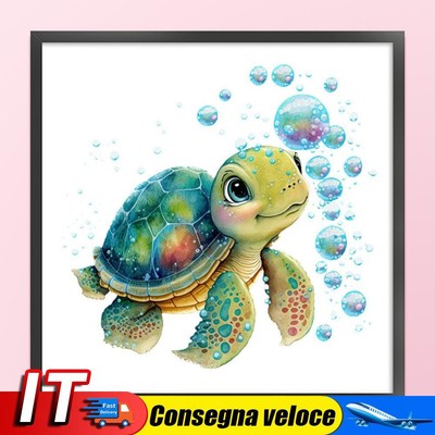 Full Embroidery Eco-cotton Thread 18CT Counted Turtle Cross Stitch 20x20cm