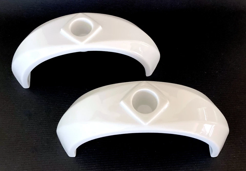 Lot 2 Hutschenreuther Germany White Candle Holders 60's Mid Century Modern EC - image 2 of 4
