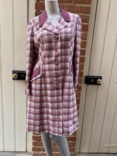 Vintage 60s Anthony Charles Koupy Pink Checked Coat 10 Lined
