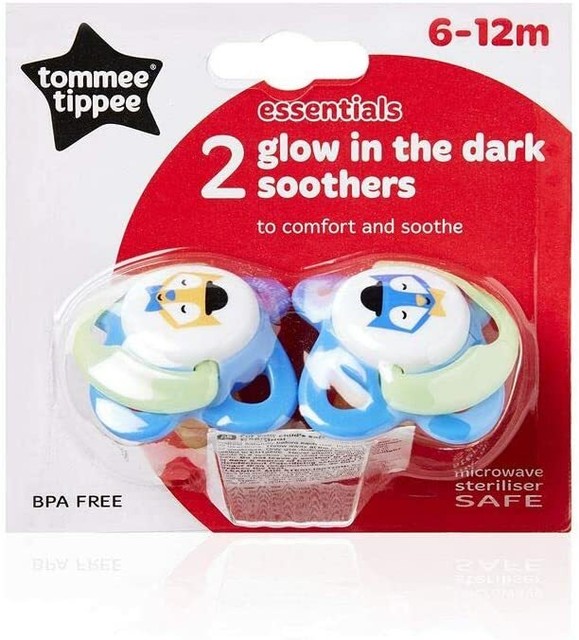 Tommee Tippee Glow in The Dark Soothers Dummies 6 12 Months Owl