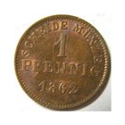 elf Germany Grand Duchy of Hesse-Darmstadt 1 Pfennig 1862   134 — photo 1