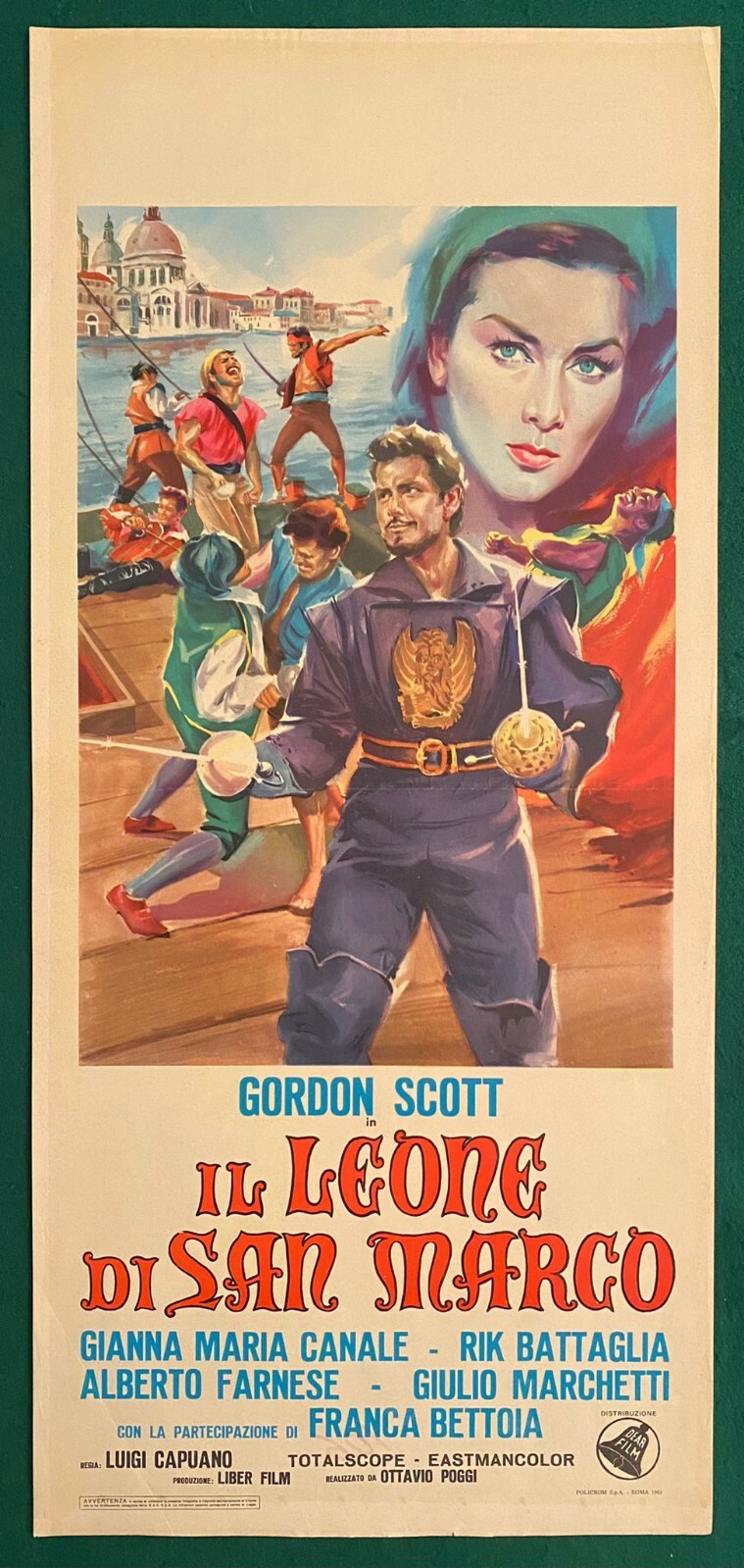 Locandina originale film Il Leone di San Marco (1964) - Regia di Luigi Capuano