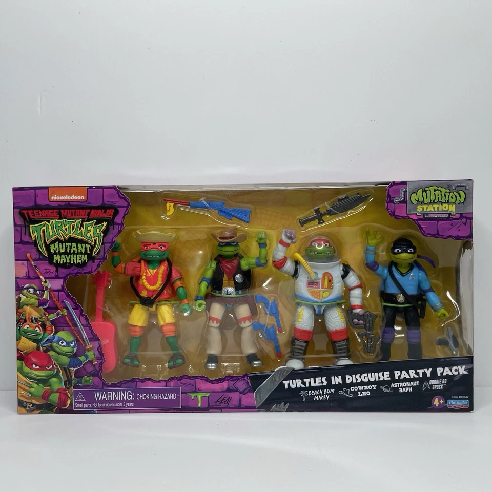 TMNT Mutant Mayhem Turtles in Disguise Party Pack Action Figures Playmates 2023 - image 4 of 4