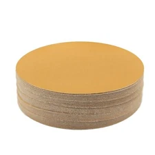 50 PCS 6Inch Gold Sandpaper 150mm No Hole Hook & Loop Grip Sanding Disc 320 Grit