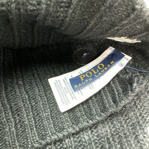 Polo Ralph Lauren Men's Beanie / Hat & Scarf Set Wool Blend - Black - Picture 3 of 4