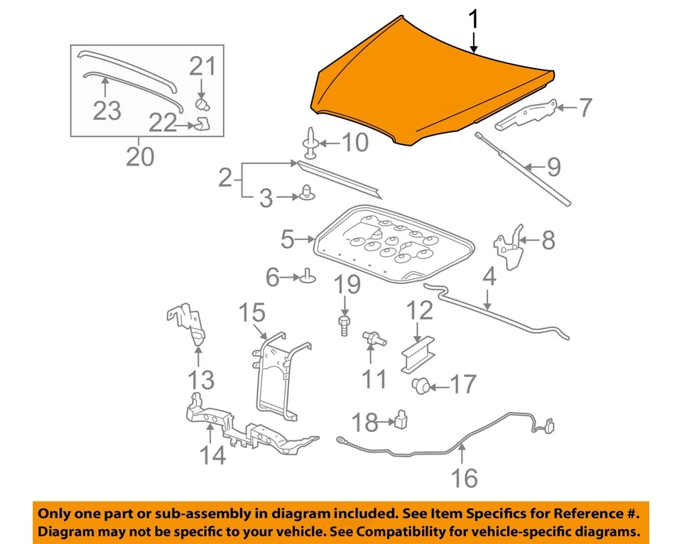 Used Hood fits: 2007 Buick Lucerne  Grade A - Image 3 of 4