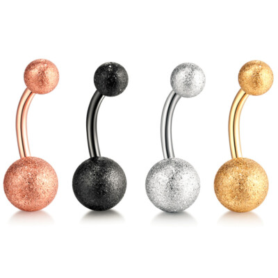 1,2MM BAUCHNABEL PIERCING STAB EDELSTAHL KUGELN SCHWARZ BAR GLITZER GLITTER GOLD