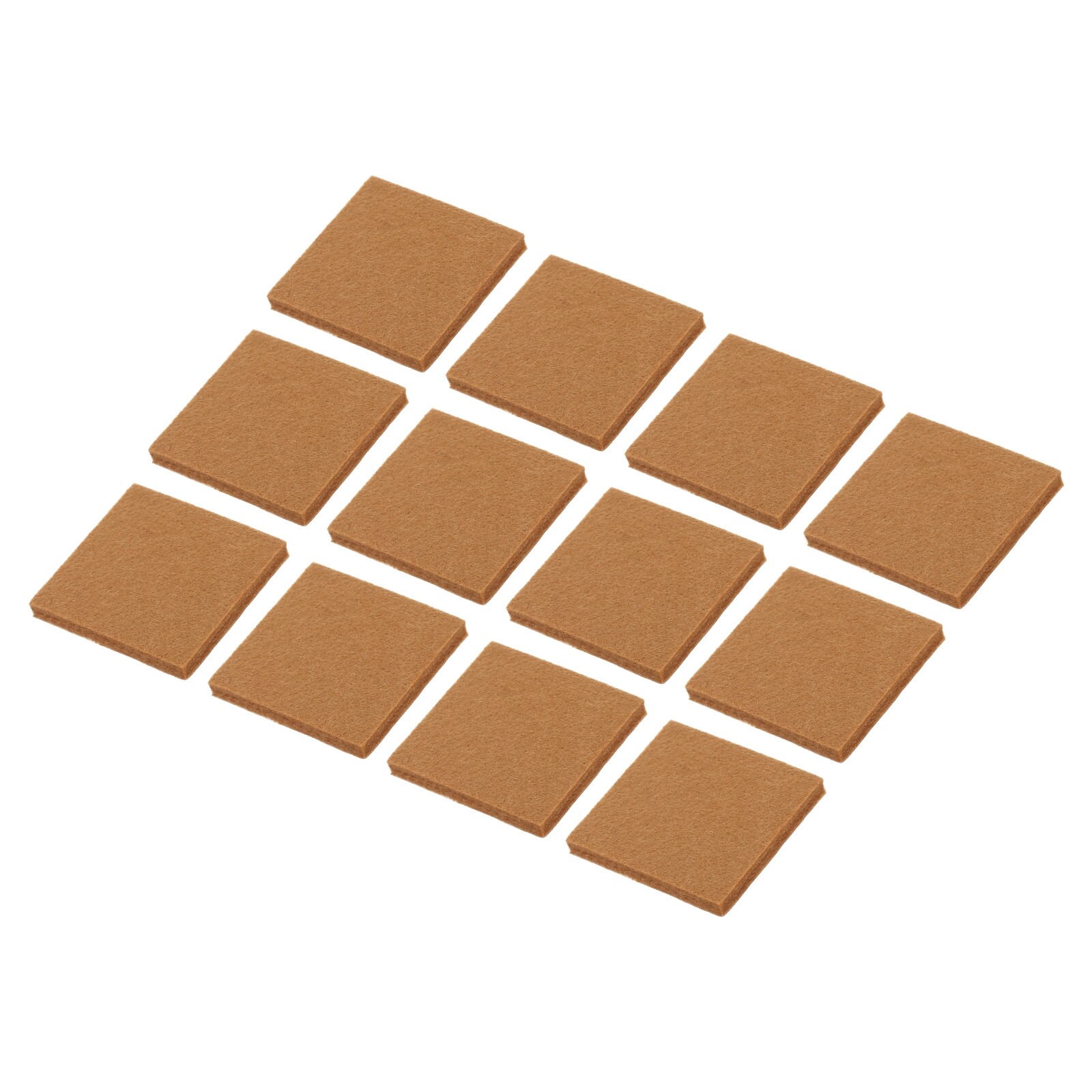 12pcs Square Felt Furniture Pads, 2x2 Inch for Furniture Hard Floor, Brown