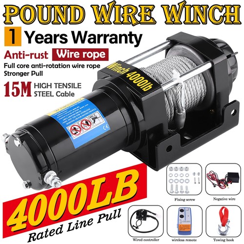 4000lbs Elektrik-Winch 12V DC ATV/Trailer/LKW - Fernbedienung inkl. - Bild 7 von 24