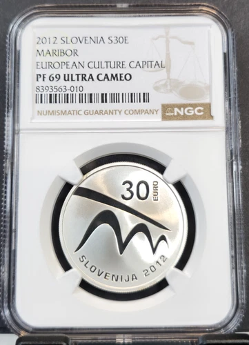 2012 SLOVENIA SILVER 30 EURO CULTURE CAPITAL NGC PF 69 ULTRA CAMEO RARE TOP POP