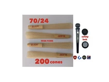 raw single size 70/24 pre rolled cone(200PK)+phily tube