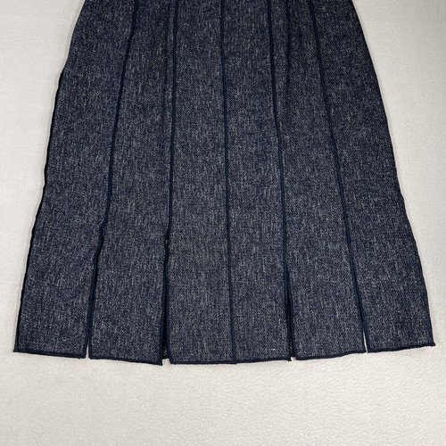 Worth New York Skirt Women's 6 Midi Blue A-line Slit Hem Lined Career Office - Picture 10 of 12