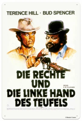 Bud Spencer & Terence Hill RECHTE & LINKE HAND DES TEUFELS Blechschild 20x30 cm