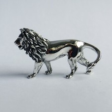 Lion figurine, solid sterling silver gift, handmade ornament, new