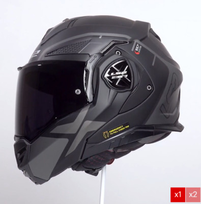 CASCO MOTO MODULARE  FF901 ADVANT X METRYK MATT  TITANIUM LS2