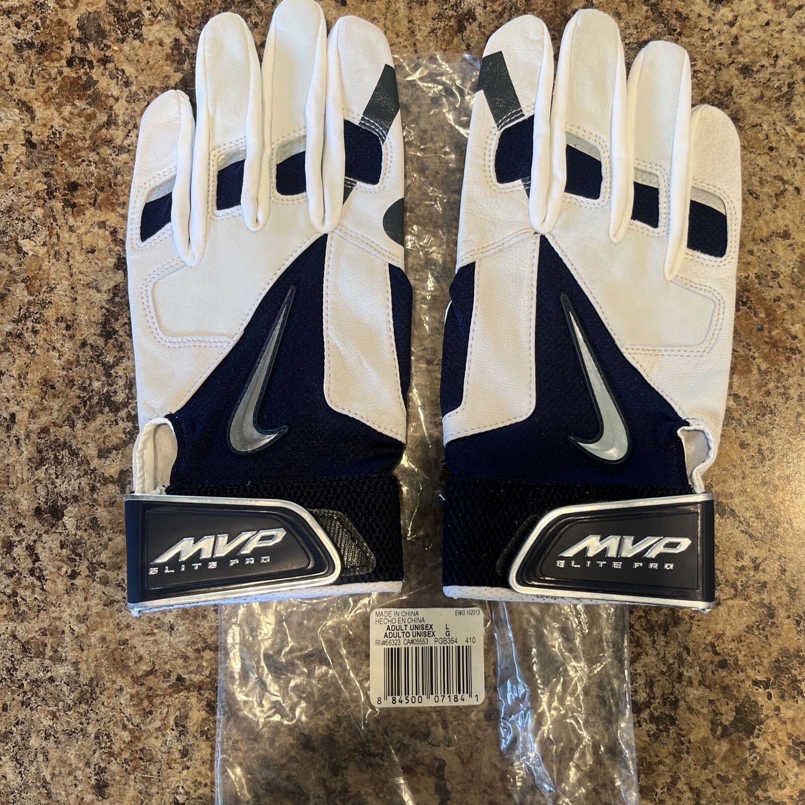 NIKE MVP ELITE PRO ADULT Large BASEBALL BATTING GLOVES, PGB364 Navy