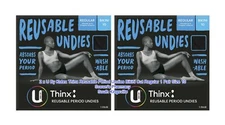 2 Pair U By Kotex Thinx Reusable Period Undies Bikini Cut Regular Size 10