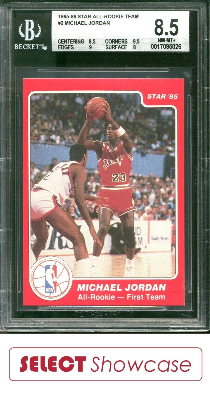 1985 STAR ALL-ROOKIE TEAM #2 MICHAEL JORDAN RC BULLS HOF BGS 8.5