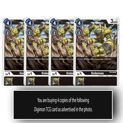 Golemon - BT4-066 - Common Digimon TCG Card Playset Black