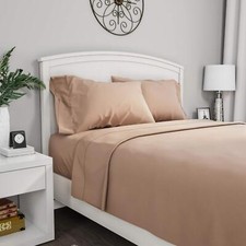 Brushed Microfiber Sheet Set Full Taupe