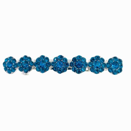 USA Glam Simple Flower Barrette Hair Clip Hairpin Rhinestone Crystal 36 Colors - Picture 29 of 40